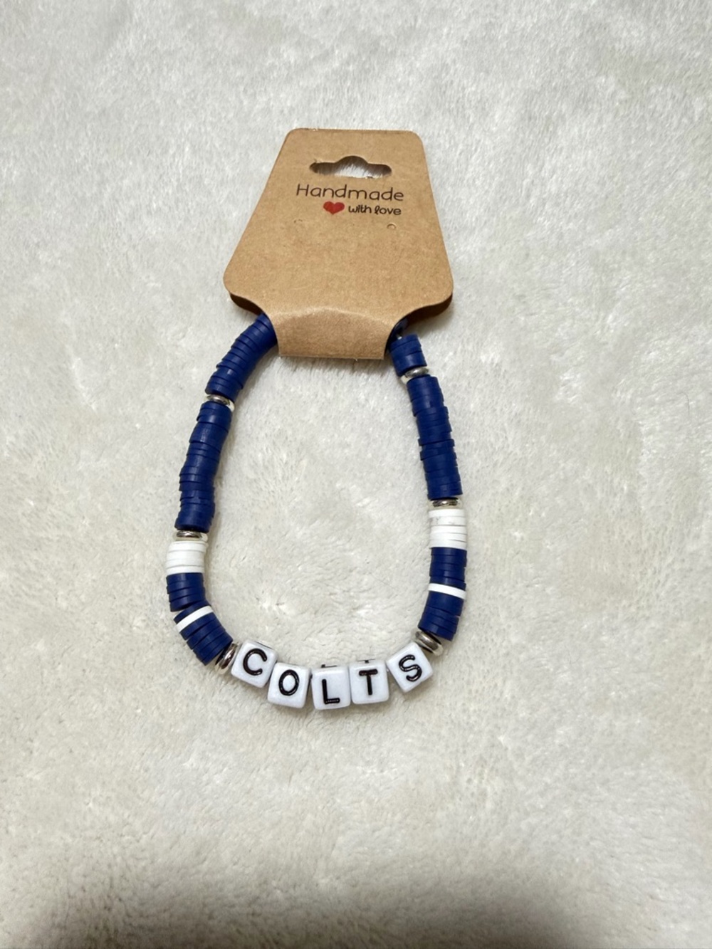 Football 🏈 'COLTS' Clay Bead Bracelet handmade